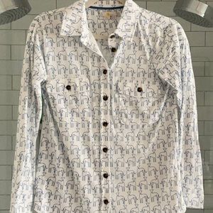 Knit Boden greyhound button down top